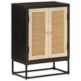 Sideboard Black 55x30x76 cm Solid Wood Mango and Iron 372000
