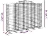 Arched Gabion Baskets 4 pcs 200x30x180/200 cm Galvanised Iron 3146196