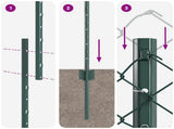 Chain Link Fence with Post 10 x 1.2 m PVC-Coated Steel 3336233