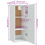 Hanging Cabinet White 35x34x90 cm Engineered Wood 812474