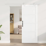 Sliding Door Manual White 83 x 202 cm Solid pine wood and steel 3333561