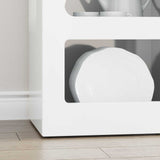 Sideboard High Gloss White 40 x 35 x 100.5 cm Engineered Wood 891298