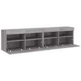 TV Wall Cabinets with LED Lights 2 pcs Grey Sonoma 80x30x40 cm 837208