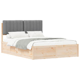 Bed Frame with Upholstered Headboard Light Grey 140 x 200 cm 3398229