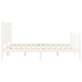 Bed Frame without Mattress White King Size Solid Wood Pine 3192432