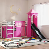 Bunk Bed without Mattress with Slide and Curtains Pink 90x190 cm Single 3284211