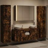 Bathroom Furniture Set 6 pcs Smoked Oak 3407219