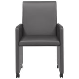 Dining Chairs with Wheels 2 pcs Grey 57 x 66 x 94 cm 42017819