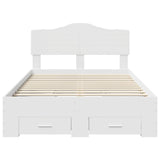 Bed Frame with Headboard White 135 x 190 cm Engineered Wood 3413202