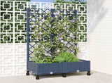 Garden Planter with Trellis&Wheels Blue Grey 80 x 40 x 131.5 cm 3422966