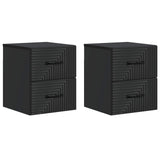 Wall-Mounted Bedside Cabinet 2 pcs Black 34.5 x 33 x 40 cm 898638
