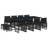 Garden Dining Set Black 3210799