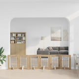 Dog Gate with Stands 6 pcs Artisan Oak 60 x 80 cm 892108