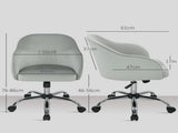 46-56 cm Velvet-feel Office Chair - Grey T3398P377436
