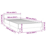 Bed Frame without Mattress Light Grey Twin XL Fabric 347450