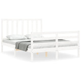 Bed Frame without Mattress White 140x200 cm Solid Wood Pine 3193857