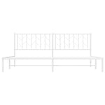 ZNTS Metal Bed Frame with Headboard White 200x200 cm 374493