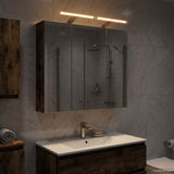 Bathroom Mirror Cabinet Smoked Oak 70 x 14.5 x 70 cm 889099