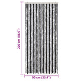 ZNTS Fly Curtain Grey and Black 90x220 cm Chenille 377328