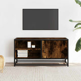 TV Cabinet Smoked Oak 80x34.5x40 cm Engineered Wood and Metal 848821