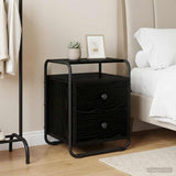 Bedside Cabinet Black Oak 40 x 36.5 x 50 cm Engineered Wood 8007623
