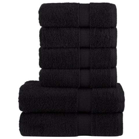 6 Piece Premium Towel Set SOLUND Black 600 gsm 137565