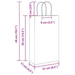 ZNTS Paper Bags 250 pcs with Handles Black 21x11x36 cm 4101645