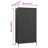 Wardrobe Anthracite 90x50x180 cm Steel 336249