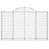 Arched Gabion Baskets 4 pcs 200x30x120/140 cm Galvanised Iron 3146133