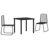 Garden Dining Set 3 pcs Black Powder-Coated Steel 3379387
