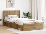 Bed Frame with Storage and Headboard Artisan Oak 75 x 190 cm 3414274