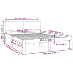 Bed Frame without Mattress White 135x190cm Double 810471