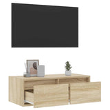 TV Cabinet with LED Lights Sonoma Oak 75x35.5x25 cm 860231