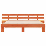 Bed Frame with Headboard Brown 200 x 200 cm Solid Pine Wood 3385678