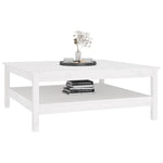 ZNTS Coffee Table White 100x100x40 cm Solid Wood Pine 814295