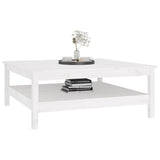 Coffee Table White 100x100x40 cm Solid Wood Pine 814295