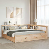 Bookcase Bed without Mattress 200x200cm Solid Wood Pine 3324448