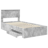 Bed Frame Concrete Grey 100 x 200 cm Engineered Wood 3410934