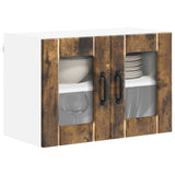 Wall Glass Cabinet LUCCA Smoked Oak 60 x 31 x 40 cm 884975