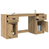 Desk with Cabinet Artisan Oak Engineered Wood 3402678