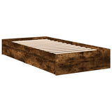 Bed Frame with Drawers without Mattress Smoked Oak 75x190 cm Small Single 3280717