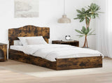 Storage Bed with Drawer Smoked Oak 90 x 200 cm Engineered Wood 3413135