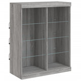 Sideboard with LED Lights Grey Sonoma 202x37x100 cm 3209189