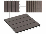 Decking Tile 11 pcs Dark Brown 30 x 30 cm WPC 42046670