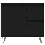 ZNTS 3 Piece Bathroom Furniture Set Black Engineered Wood 3190222