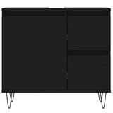 ZNTS 3 Piece Bathroom Furniture Set Black Engineered Wood 3190222