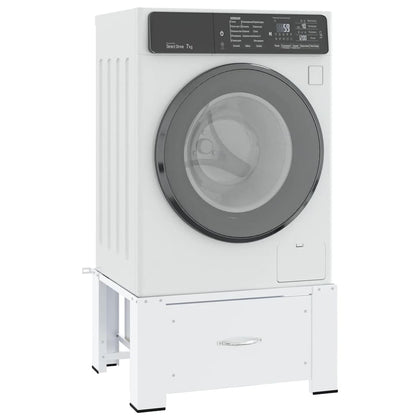 Washing Machine Pedestal with Drawer White 4009868