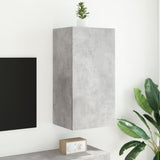 TV Wall Cabinet with LED Lights Concrete Grey 40.5x35x80 cm 837263