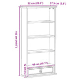 CD cabinet White 52 x 17.5 x 103 cm Solid Pine Wood 42024949