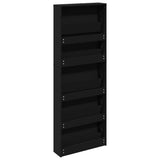 Shoe Cabinet with Mirror 5-Layer Black 63x17x169.5 cm 3228280